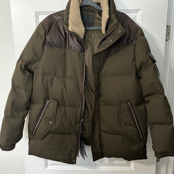 NWT Andrew Marc Ainsworth Leather Trimmed Puffer Jacket - Picture 4 of 13